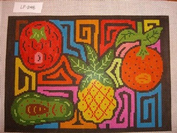 LP-248 Abstract Fruit And Veg 13 Mesh 12 x 9 Linda Pietz Treglown Designs