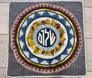 LB109 Shalom (Substiture Shabbat) Mandala Challah Cover 15x15 13 Mesh Laura Bolter Gone Stitching 