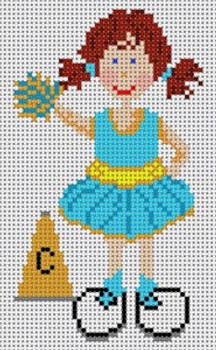 M-250 Girl Cheerleader 13 Mesh 4 x 61⁄2 Treglown Designs