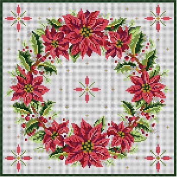 M-264 Poinsettia Wreath 13 Mesh 111⁄2 x 111⁄2 Treglown Designs