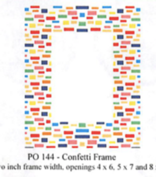 PO144 Confetti Frame 5x7 opening Two inch painted frame 18 Mesh CanvasWorks