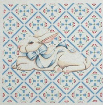 AP41/PO50 Bluebell Bunny w/ PC 50 With Brittany Border 14 x 14 13 Mesh CanvasWorks