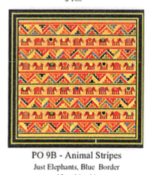 PO9B Animal Stripes Blue Border 16 X 16 13 Mesh CanvasWorks