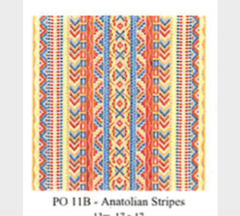PO11B  Anatolian Stripes  17 x 17 13 Mesh CanvasWorks