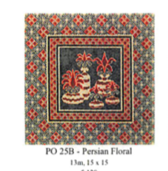 PO25B Persian Floral 15 x 15 13 Mesh CanvasWorks