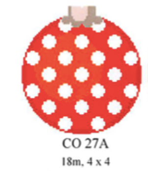 CO27A Red Polka Dot 4 x 4 18 Mesh CanvasWorks 