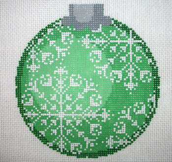 CO29C: Green Snowflake 2 Polka Dot 4 x 4 18 Mesh CanvasWorks 