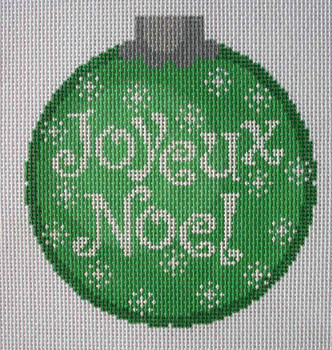 CO39C Green Joyeux Noel 4 x 4 18 Mesh CanvasWorks 