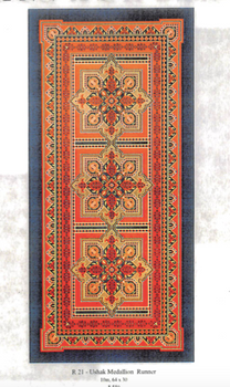 R21 Ushak Medallion Runner 64 x 30 10 Mesh CanvasWorks 