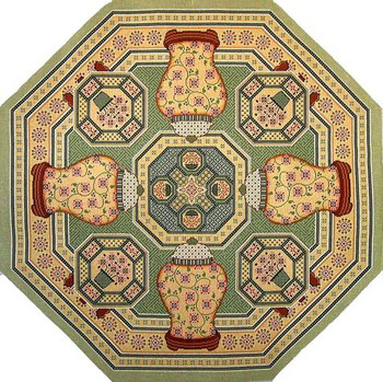 R11A Gold and Green Porcelain Rug  46 X 46 10 Mesh CanvasWorks 