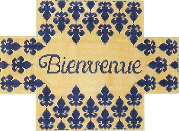 BC12B Bienvenue Blue 8.75x4.5x3 13 Mesh CanvasWorks 