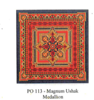 PO113 Magnum Ushak Medallion 23.5 x 23.5 13 Mesh Canvas