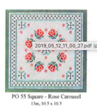 PO55 Square - Rose Carousel 10.5 X 10.5 13 Mesh CanvasWorks