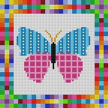 X-102 Colorful Butterfly 13 Mesh 51⁄2x51⁄2 Treglown Designs