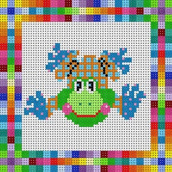 X-077 Colorful Frog #2 13 Mesh 51⁄2x51⁄2 Treglown Designs
