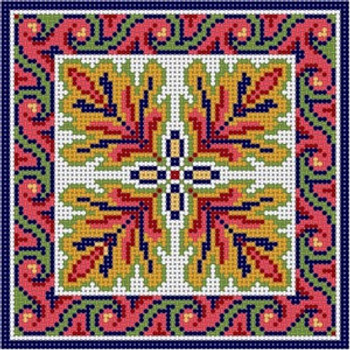 X-197 Oriental Tile 3 13 Mesh 6x6 Treglown Designs