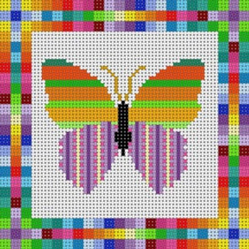 X-103 Colorful Butterfly 13 Mesh 51⁄2x51⁄2 Treglown Designs