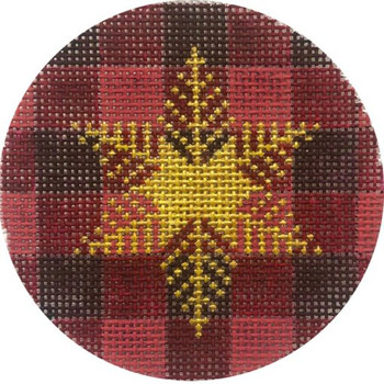 APX371 Alice Peterson Designs GOLD SNOWFLAKE ON PLAID 13 Mesh 4x 4