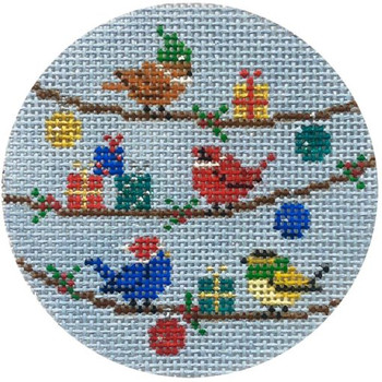 APX370 Alice Peterson Designs BIRDS WITH CHRISTMAS GIFTS 13 Mesh 4x 4