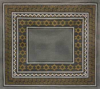 APEA133! Alice Peterson Designs STAR OF DAVID ON GREY 13 Mesh 14 x 12.5