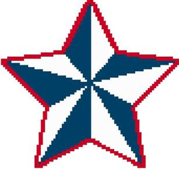 CO48B Pinwheel Star Blue 18 Mesh Ornament CanvasWorks