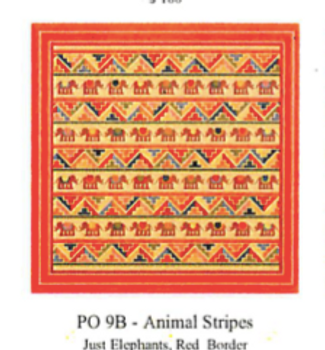 PO9B Animal Stripes Red Border 16 X 16 13 Mesh CanvasWorks