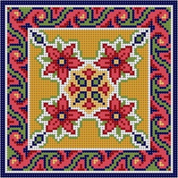 X-195 Oriental Tile 1 13 Mesh 6x6 Treglown Designs