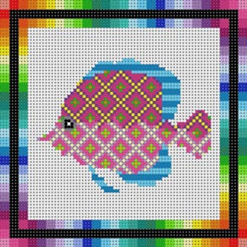 X-121 Colorful Fish 13 Mesh 61⁄4x61⁄4 Treglown Designs