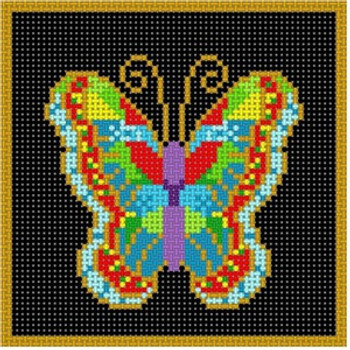 X-191 Cloisonné Butterfly 2 13 Mesh 5x5 Treglown Designs