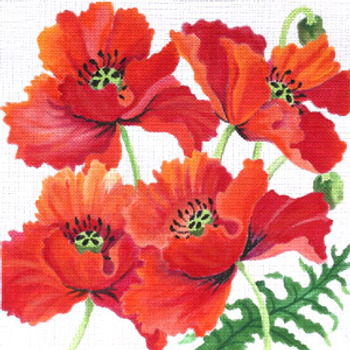 132450 Poppies Revisited  14 x 14 13 Mesh JULIE THOMPSON