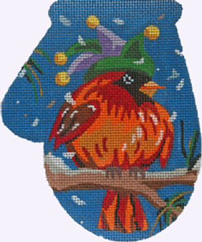 KL182-2 CARDINAL IN CARNIVAL HAT 5.5 Long 18 Mesh KAMALA