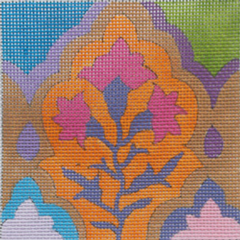 SC961 Arabesque tiles in orange  4 x 4 18 MESH SALLY COREY