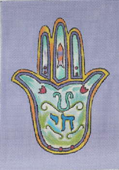 MS106 HAMSA:  L'Chaim 5 X 7 13 Mesh MARCIA STEINBOCK