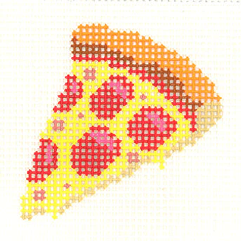 A42-Z Pizza 5.5"w x 6"h - 10 Mesh  DeElda Needleworks Beginner Needlepoint kit