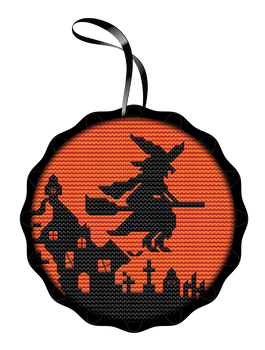 CN0057 Witch Spooky Ornament Cross Stitch Kit Creative Needle Arts