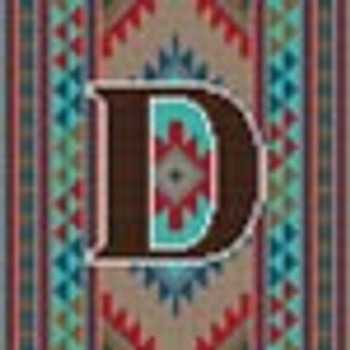 X-082 Treglown Designs Indian Rug Letter D