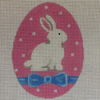 EE05 Sweet Bunny w/Ribbon Flat Egg 2.75 x 3.75 18 Mesh Pepperberry Designs 