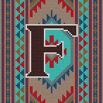 X-082 Treglown Designs Indian Rug Letter F 