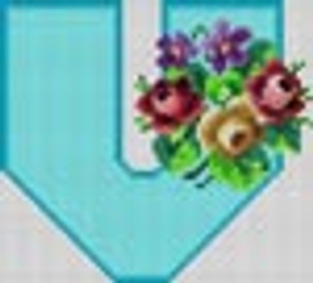 X-083 Treglown Designs Floral Bouquet Letter V