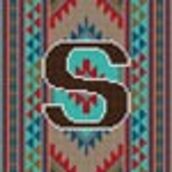 X-082 Treglown Designs Indian Rug Letter S