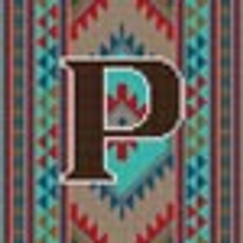X-082 Treglown Designs Indian Rug Letter P