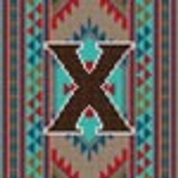 X-082 Treglown Designs Indian Rug Letter X