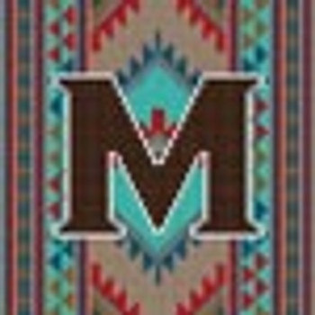 X-082 Treglown Designs Indian Rug Letter M