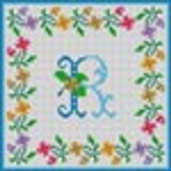 X-085 Treglown Designs R Floral Border