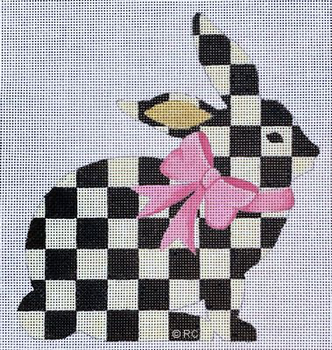 HO1954 CHECKED BUNNY 6x6.75, 18 Mesh Raymond Crawford Designs