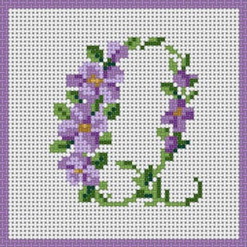 X-099 Treglown Designs Q Floral Letter