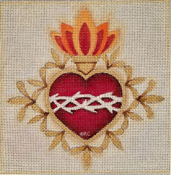 HO1649 Sacred Heart 6 x 6, 18 Mesh Raymond Crawford Designs
