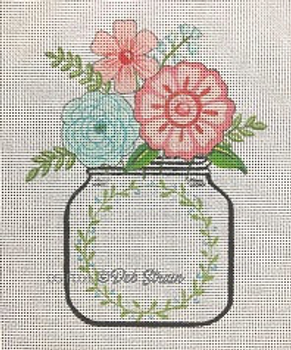 DS-FL01 Mason Jar Floral 4.75"x 6" 18 Mesh Deb Strain