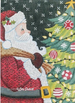 LS-CH01 Santa and Tree 5x7  18 Mesh  Lori Seibert