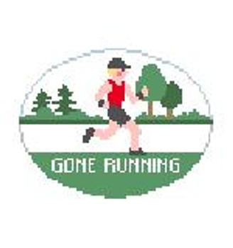 MO199  Gone Running Kathy Schenkel Designs 4.5 x 3.25 18 Mesh 